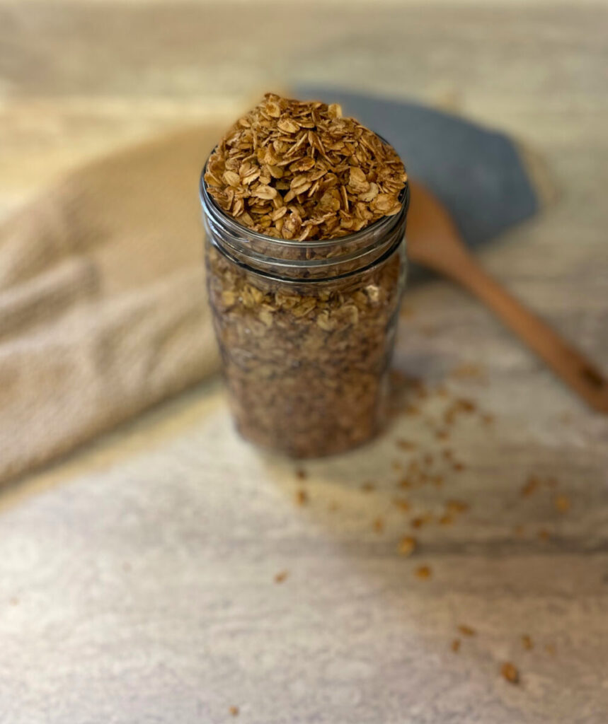 glass jar filled with granola