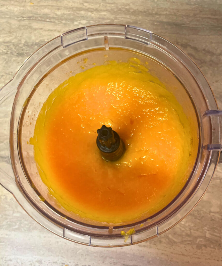 pumpkin puree in a food processor