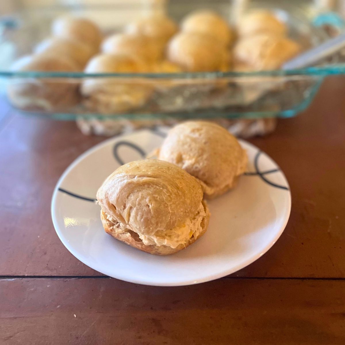 2 crack chicken sliders on a plate