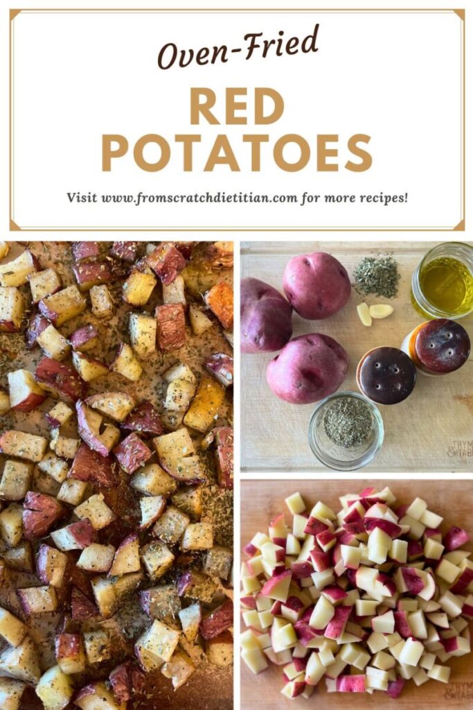 pinterest pin for oven-fried red potatoes