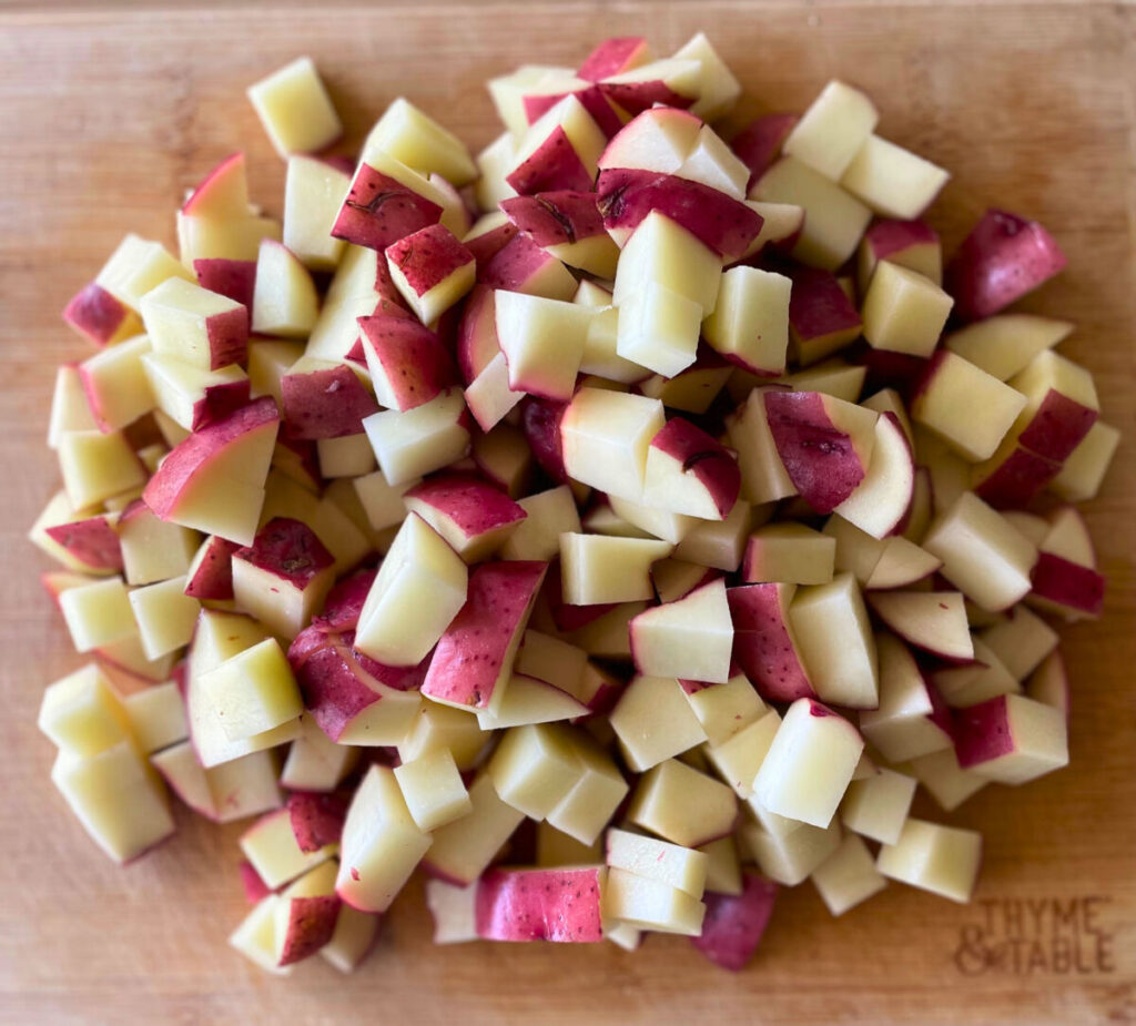 diced raw red potatoes